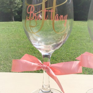 Bridesmaid wine glasses bridal party gift set personalized wedding wine glasses image 3