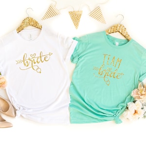 Bridesmaid shirts mint t-shirts bachelorette party shirts proposal gift t-shirt asking bridesmaids gift idea t-shirt mint and gold glitter