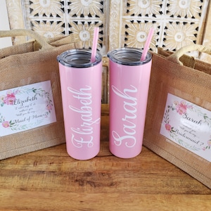 Bridesmaid tumbler proposal gift bag will you be my bridesmaid burlap jute tote proposal box asking bridesmaid