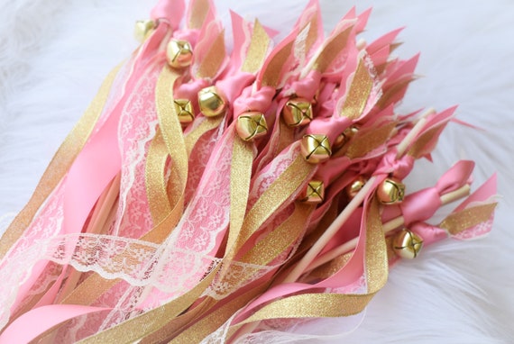 125 Ribbon Wands Send off Ideas Ceremony Exit Wedding Ribbon Favors With or  Without Bells 