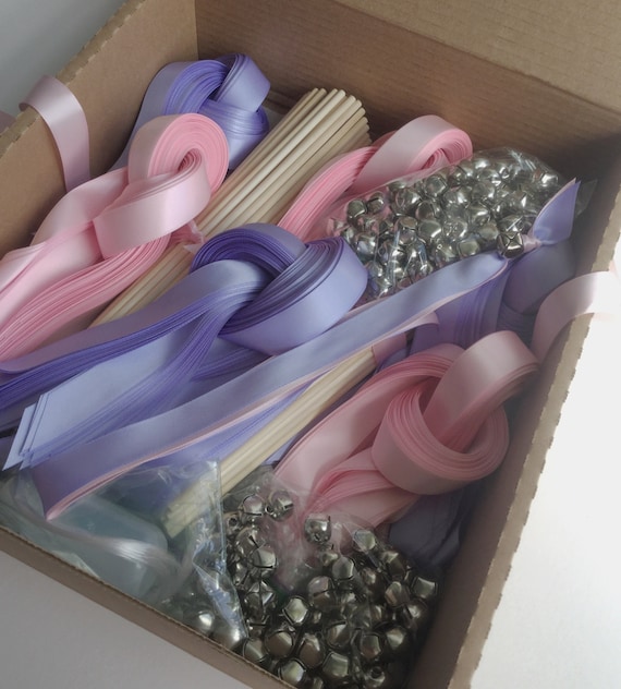 100 Diy Wedding Wand Kit Your Choice Of Ribbon Color Etsy