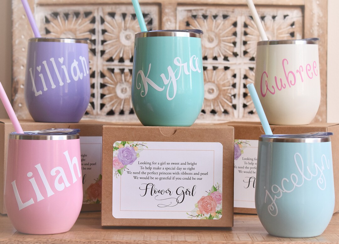 Personalized Flower Girl Gift Idea Tumbler Metal Insulated Cup Petal Patrol Asking Flower Girl