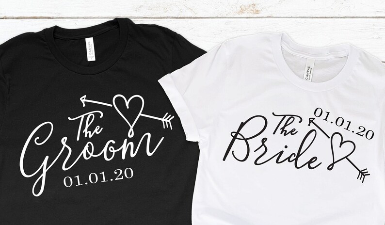 t shirt for bride and groom