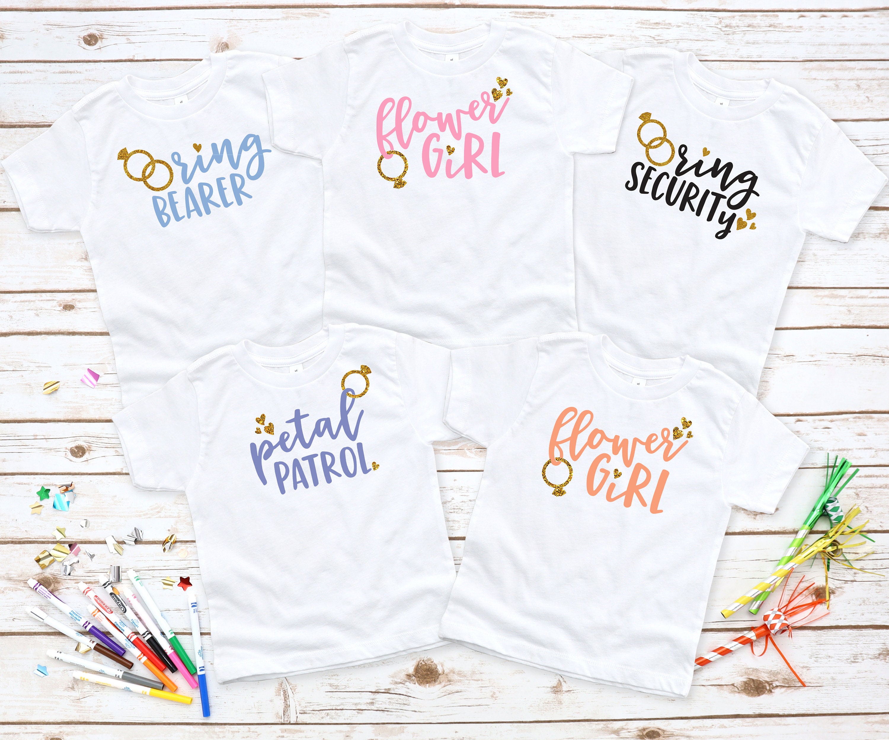 Flower Girl T-shirt Ring Bearer Ring 