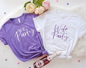 bachelorette party shirts purple Bridesmaid shirts the wife of the party proposal gift t-shirt asking bridesmaids gift idea