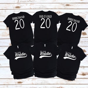 bachelorette party shirts front and back Bridesmaid shirts team bride baseball theme shifts proposal gift t-shirt