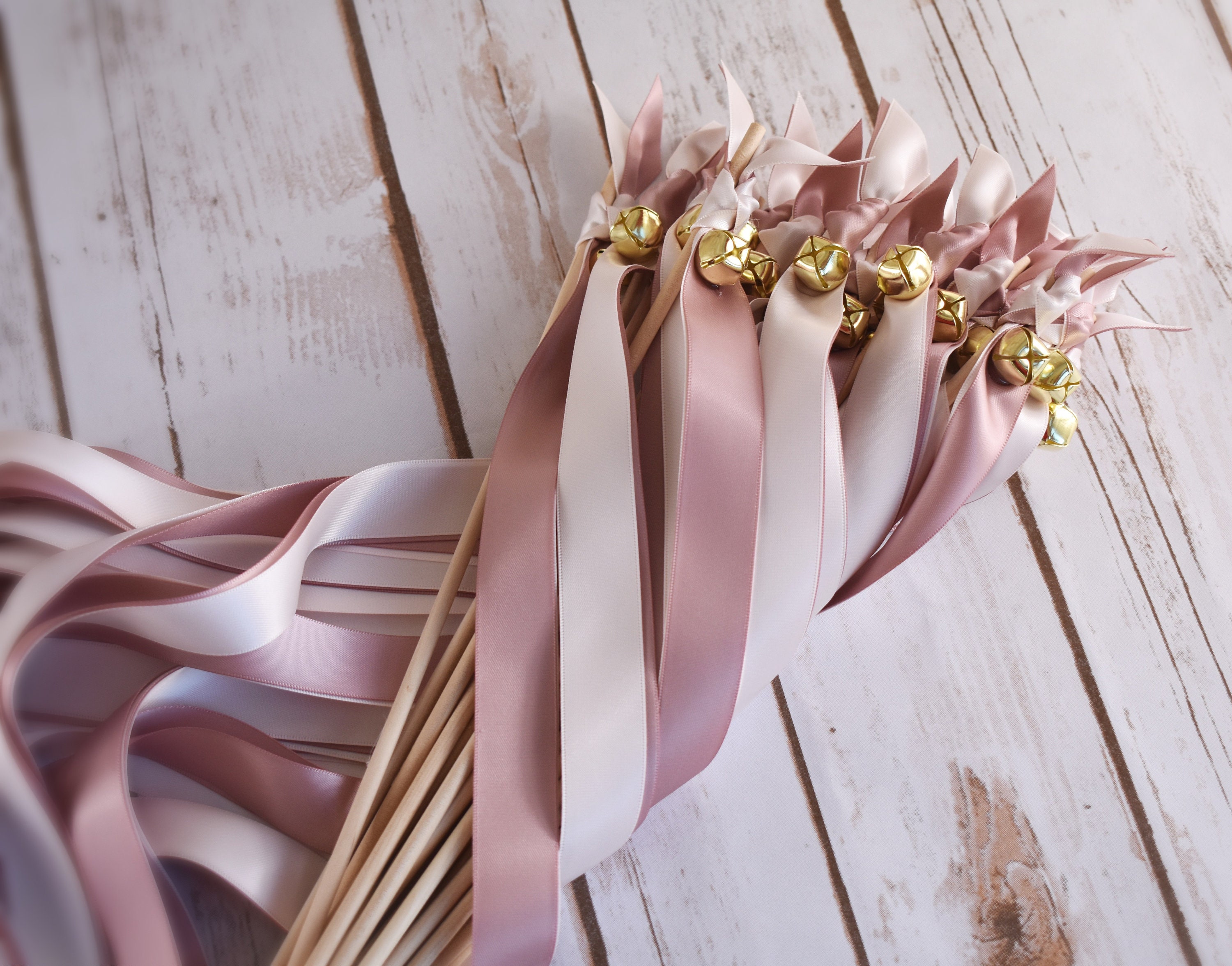 150 Ribbon Wedding Wands Send off Idea Ceremony Exit Ribbon Wedding Favor  With or Without Bells 