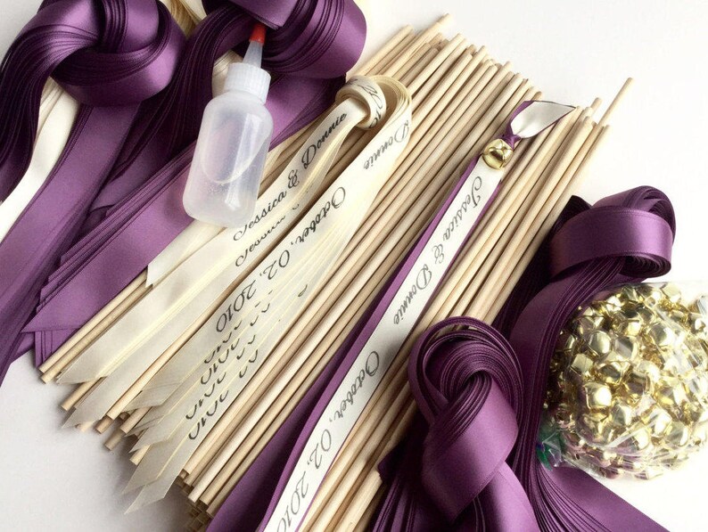 120 DIY Wedding Wand Kit Your Choice of Ribbon Color Etsy