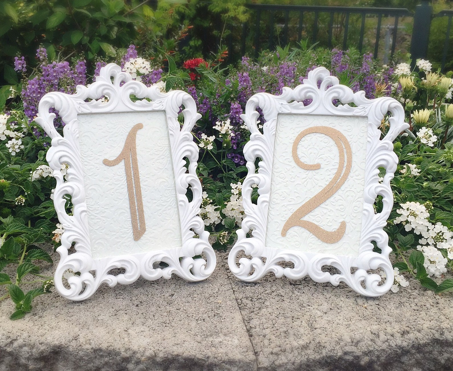 White Table Number Frames 4 X 6 Wedding Frames Ornate Baroque Etsy