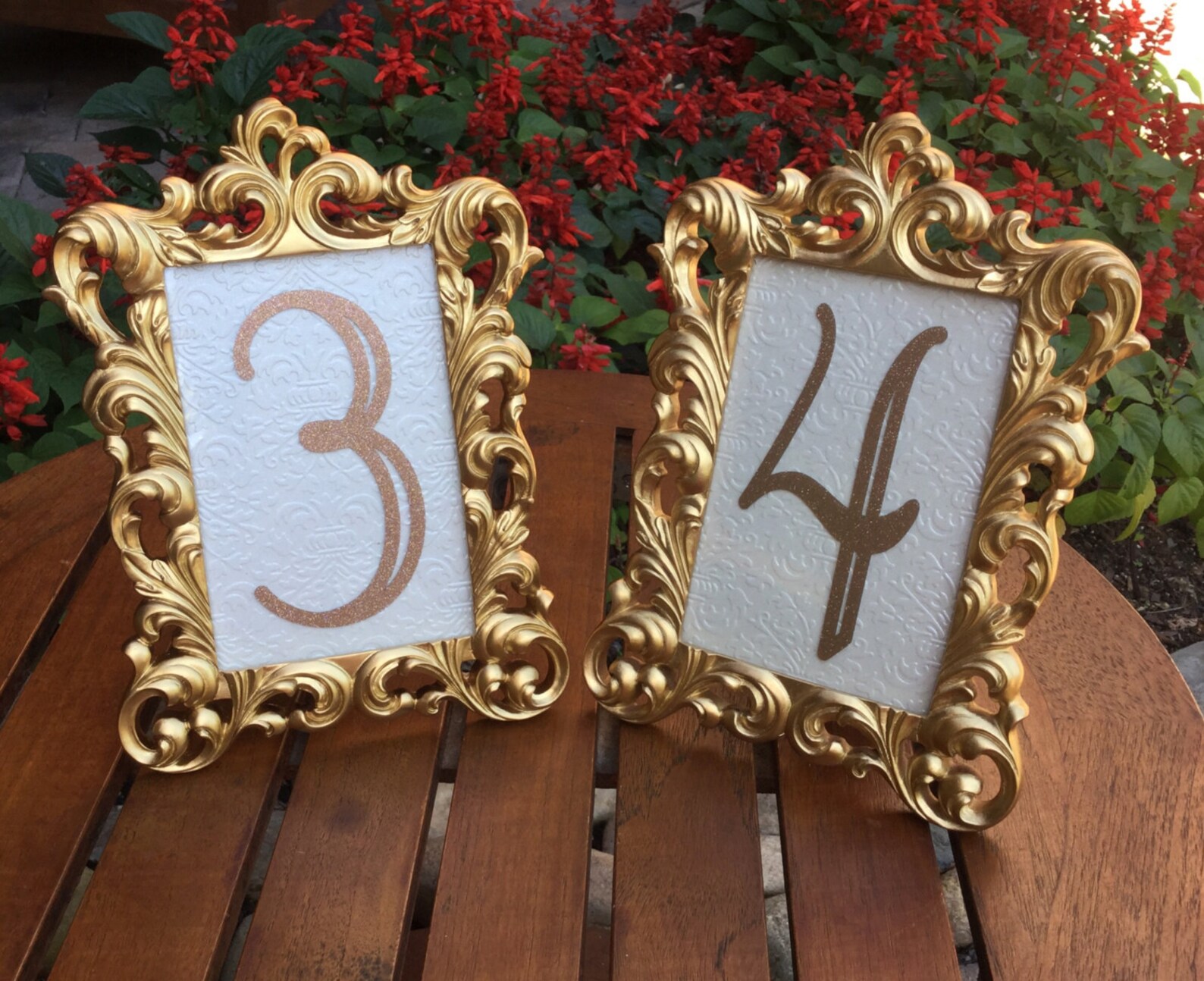 Set of 20 Table Number Frames 4 X 6 Gold Wedding Frames Ornate Etsy