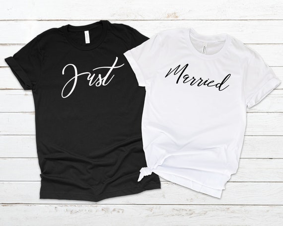 Just Married T-shirts Bride and Groom Shirts Honeymoon