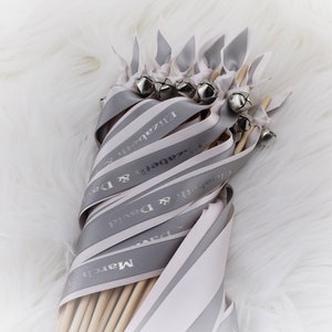 150 ribbon wedding wands send off idea ceremony exit ribbon wedding favor with or without bells image 4