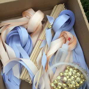 25 DIY Wedding wand kit your choice of ribbon color