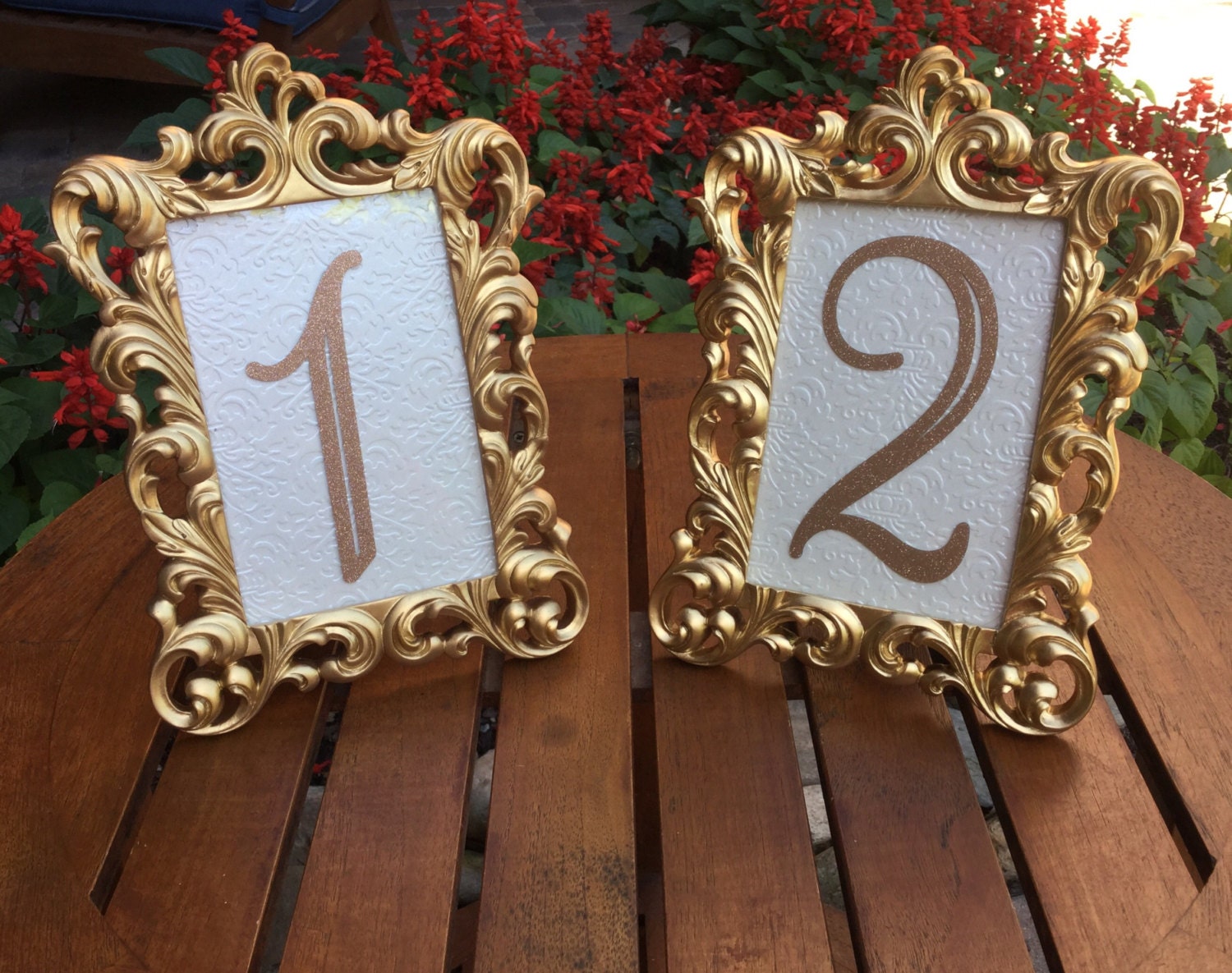 Table Number Frames 4 X 6 Gold Wedding Frames Ornate Baroque Etsy