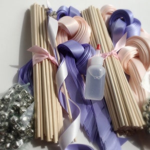 200 DIY Wedding wand kit your choice of ribbon color image 5