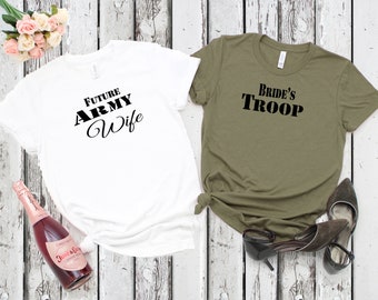 Bridesmaid shirts bachelorette party shirts military wedding army proposal gift t-shirt asking bridesmaids gift idea