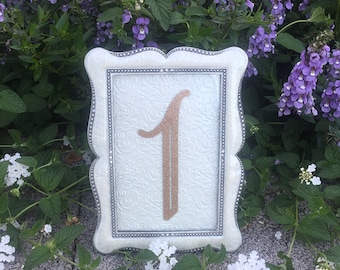 Table number frames 4 x 6 ivory wedding frames victorian style