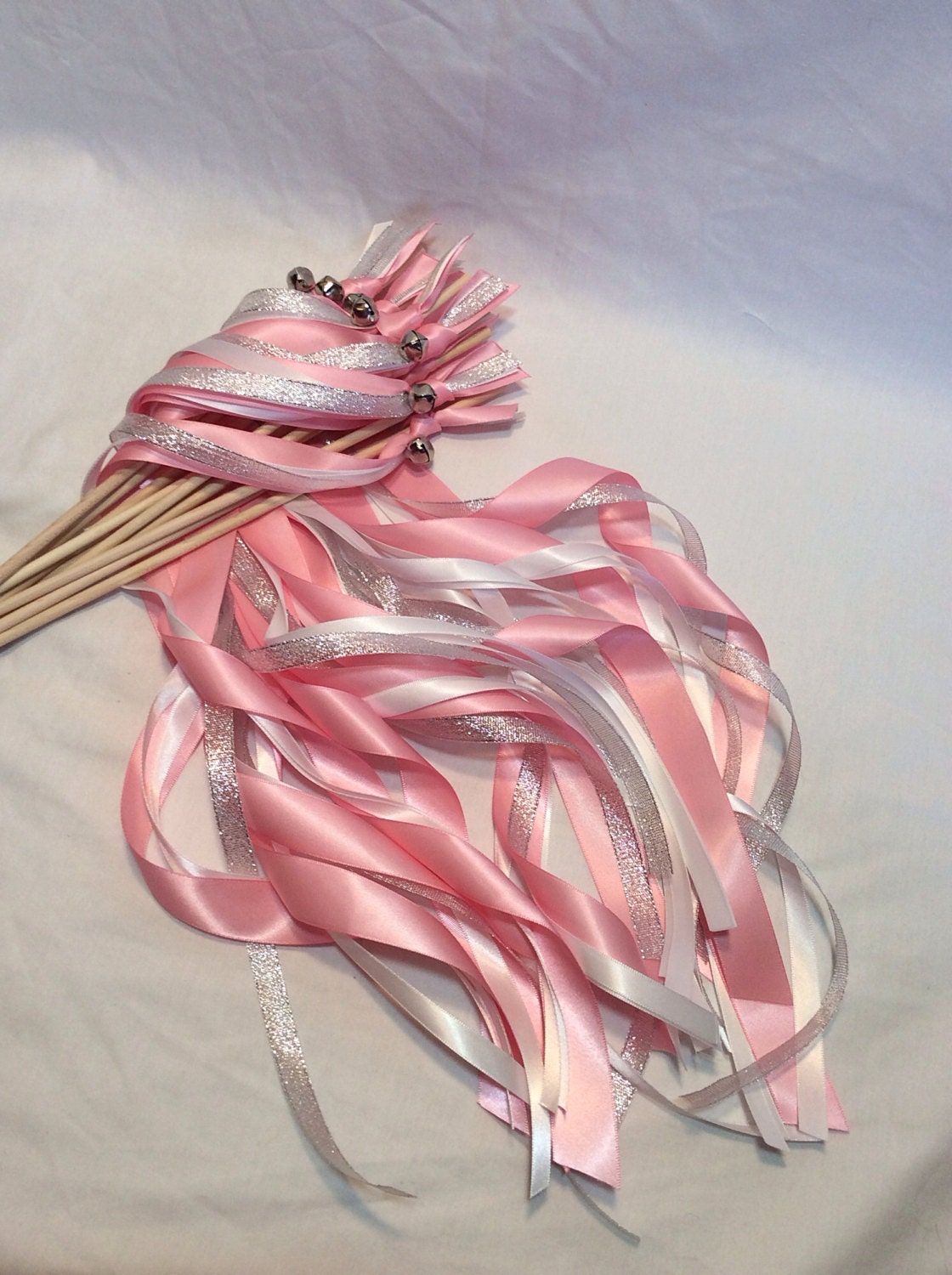 150 Ribbon Wedding Wands Send off Idea Ceremony Exit Ribbon Wedding Favor  With or Without Bells 