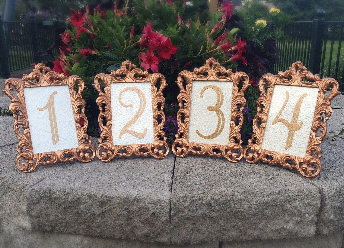 Set of 10 Table Number Frames 4 X 6 Rose Gold Wedding Frames Etsy