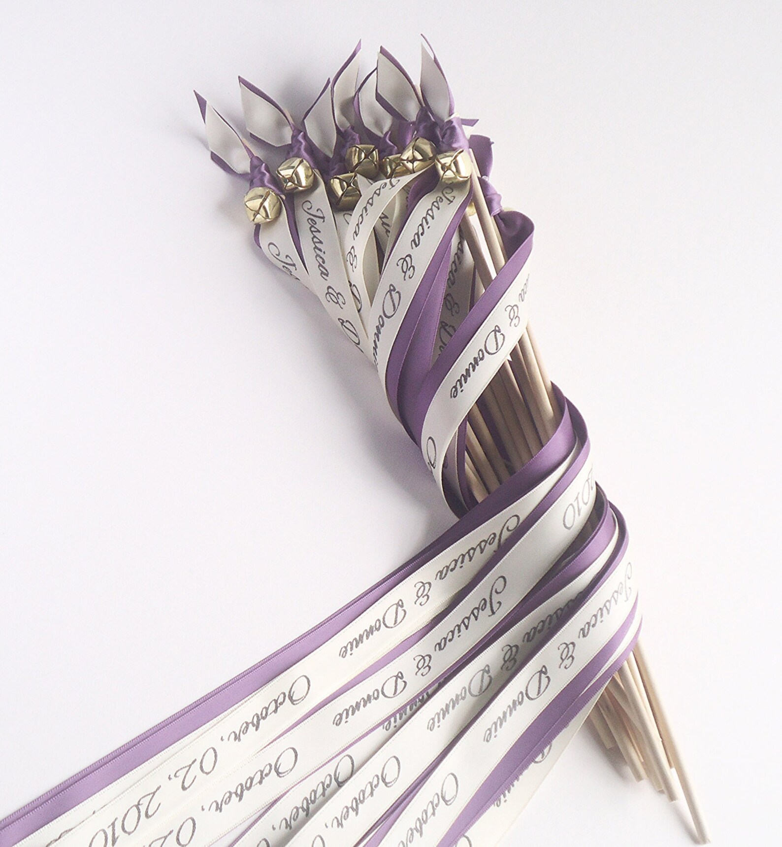 100 Personalized Ribbon Wand Send off Amethyst Purple and Etsy