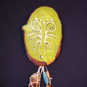 Tigers Eye Talisman Wall Art, Watercolor and Ink, Tigers Eye and Charms, Sigil