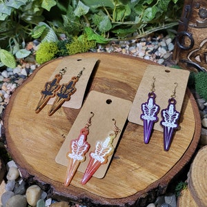 Butterfly Sword Dangle Earrings