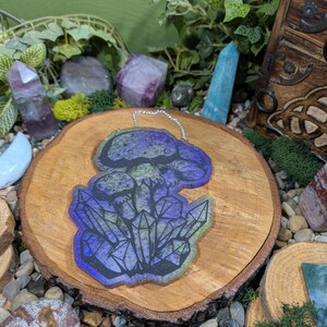 Purple and Green Crystal Cluster Wall Hanging