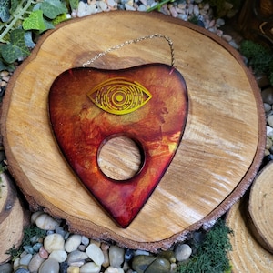 Red and Gold All Seeing Eye Planchette Wall Hanging