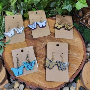 Blue Butterfly Dangle Earrings