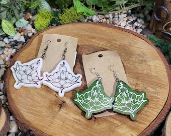 Lotus and Candle Dangle Earrings