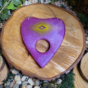 Hot Pink and Gold Burst Planchette Wall Hanging