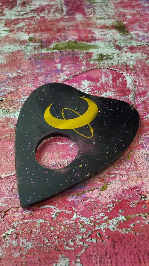 Schwarze Galaxie und Gold Mond Planchette Wandbehang | Etsy