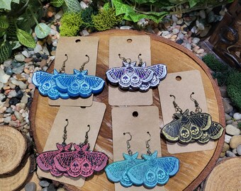 Deathhead Moth Dangle Earrings