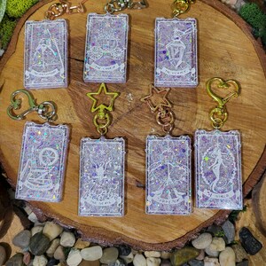 Llaveros de cartas Lila Holo Mini Tarot