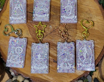 Porte-clés lilas Holo Mini Tarot Card