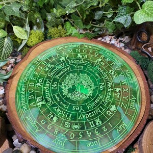 Neon Green Wheel of the Year Pendulum
