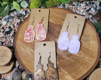 Ghost in a Bottle Dangle Earrings