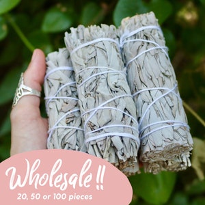 20, 50, 100 Wholesale Bulk White Sage Bundle, White Sage Stick, Sage Smudge Bulk, White Sage Wholesale, Cleansing Sage, Sage bulk for resell
