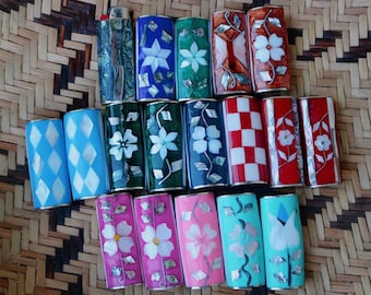 10, 20 Mixed Wholesale Abalone Gemstone Lighter Case, Lighter Cover, mother of Pearl Lighter Case, silver Lighter Cover, bulk lighter holder