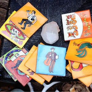 Mexican Lotería Drink Coasters, Mexican Tile Coasters, Handmade Mexican Art, La Loteria, Bingo