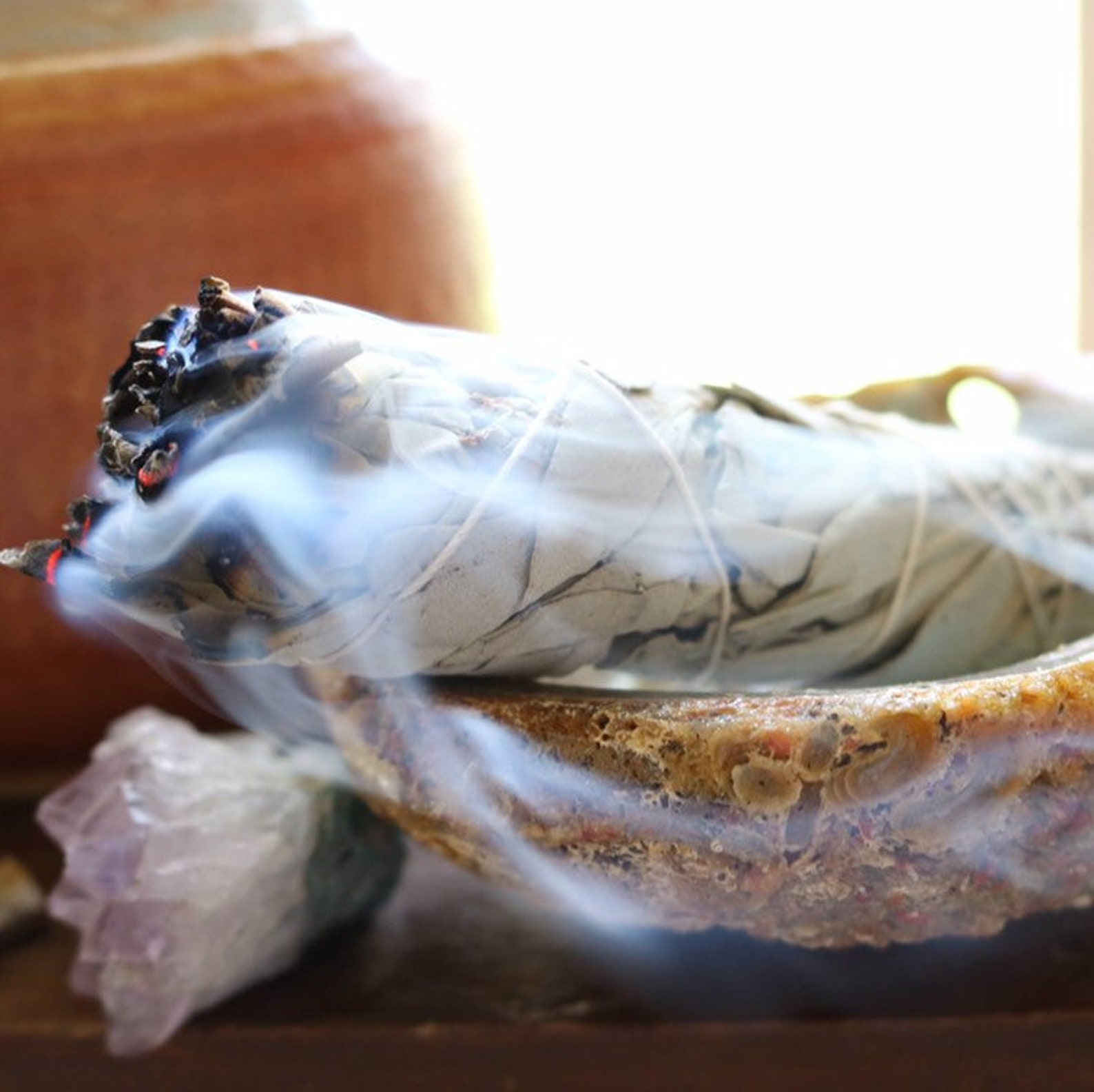 Beginner Smudge Kit Gift Box With Feather Abalone Shell Dish - Etsy