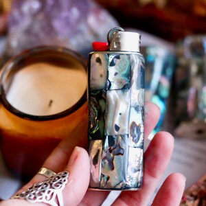 1x Estuche para encendedor de plata con incrustaciones de piedra preciosa de abulón macizo, funda para encendedor personalizada, estuche para encendedor, venta al por mayor de encendedores, estuche para encendedor de plata