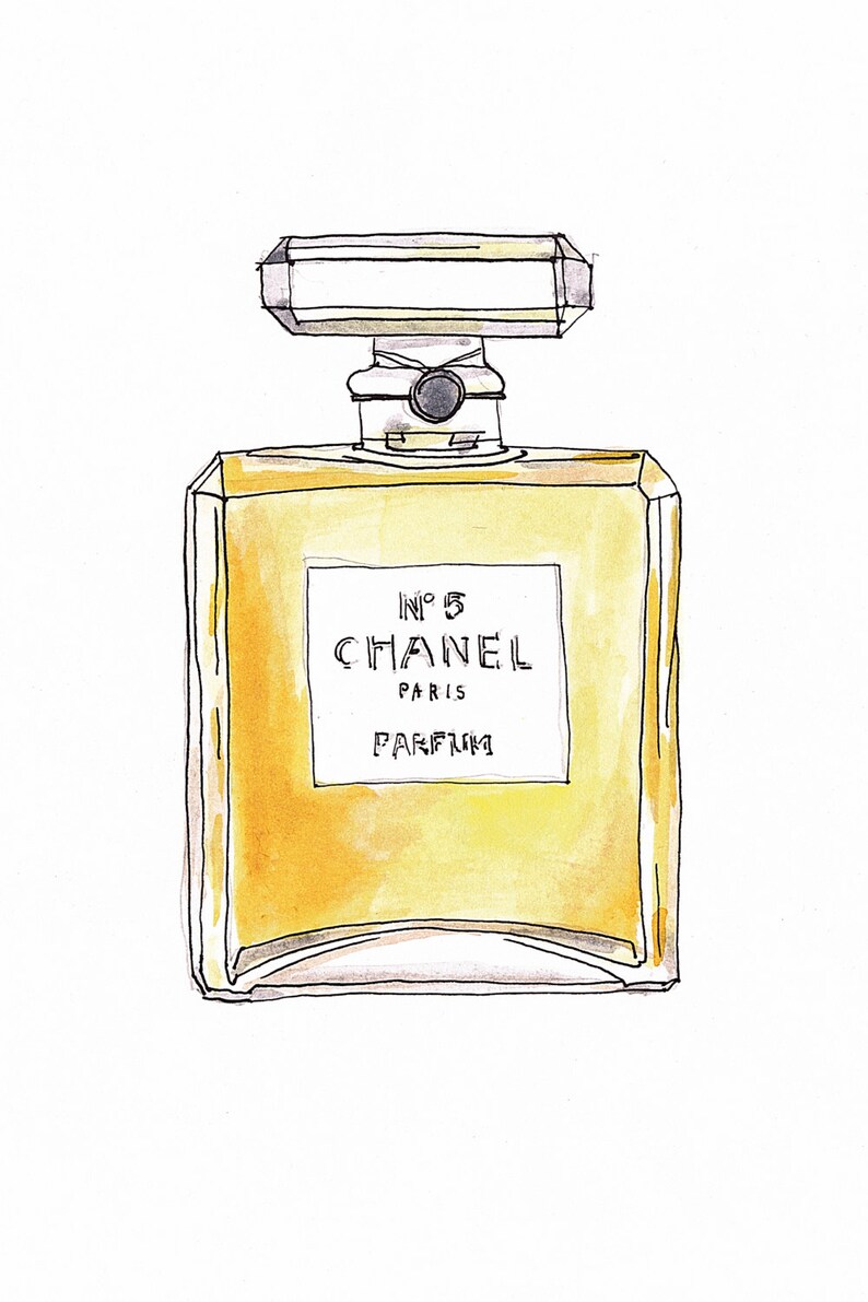 Aquarelle painting art print 'CHANEL N5' modern Etsy