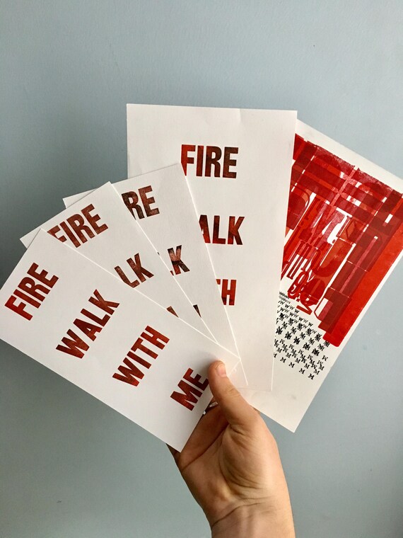 One Of A Kind Twin Peaks Fire Walk With Me Letterpress Monoprints Limited Edition