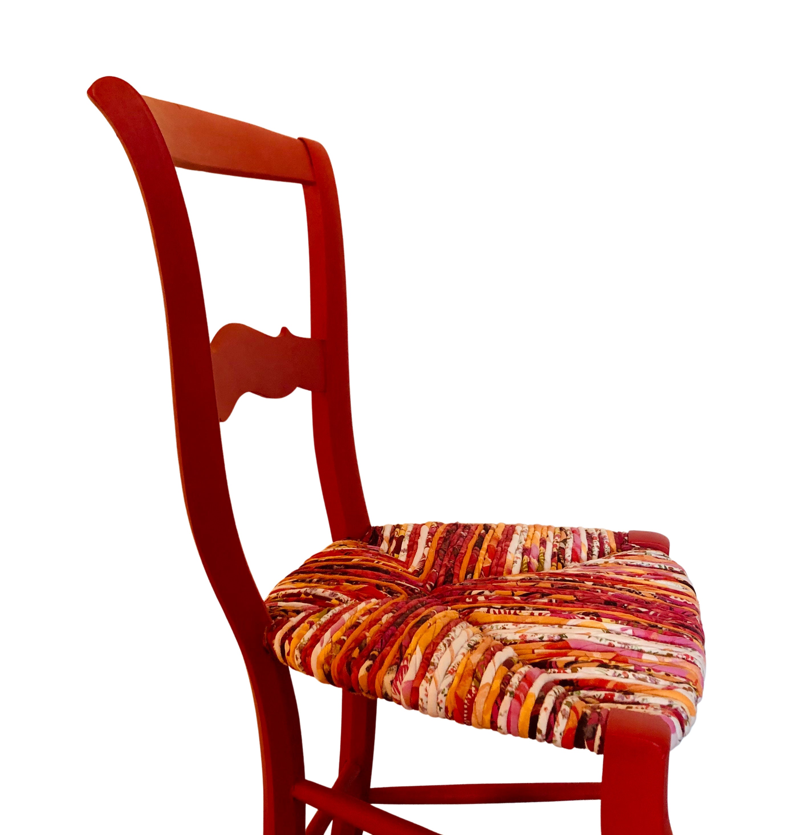 Colourful Chair Straw Chair Refurbished Chair Woven Etsy