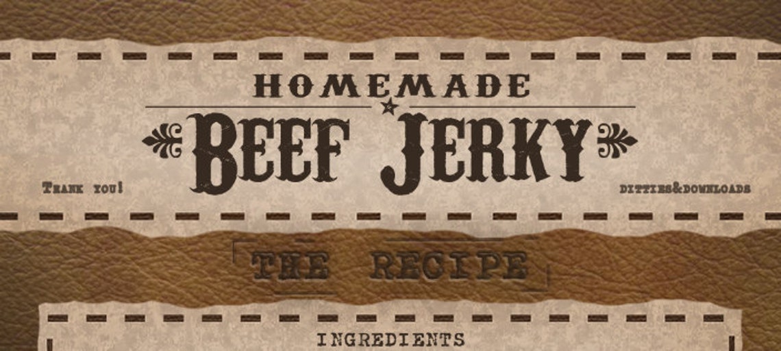 Printable Homemade BEEF JERKY Label and Recipe A Vintage, Country Gift