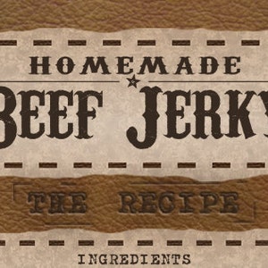 Printable Homemade BEEF JERKY Label and Recipe! A Vintage, Country Gift ...