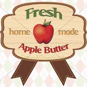 Cute Apple Butter Labels - Instant Download - Digital File ONLY - Printable Apple Butter Recipe comes FREE! - Perfect for Fall!
