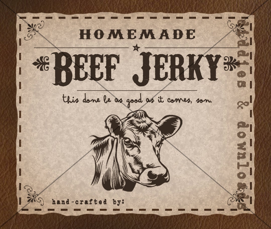 Printable Homemade BEEF JERKY Label and Recipe A Vintage Etsy Australia