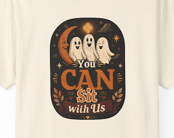 You Can Sit With Us Ghosts T-shirt | Halloween spooky vintage design
